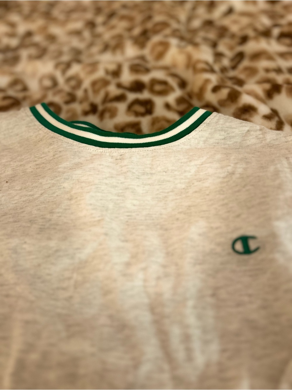 •champion grey t-shirt with green ring around it!🧸• - Picture 3 of 4